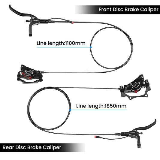 Bike Disc Brake Kit, Aluminum Front and Rear Caliper, Full Aluminum Alloy Bicycle Brake Lever, 160/180mm Rotor