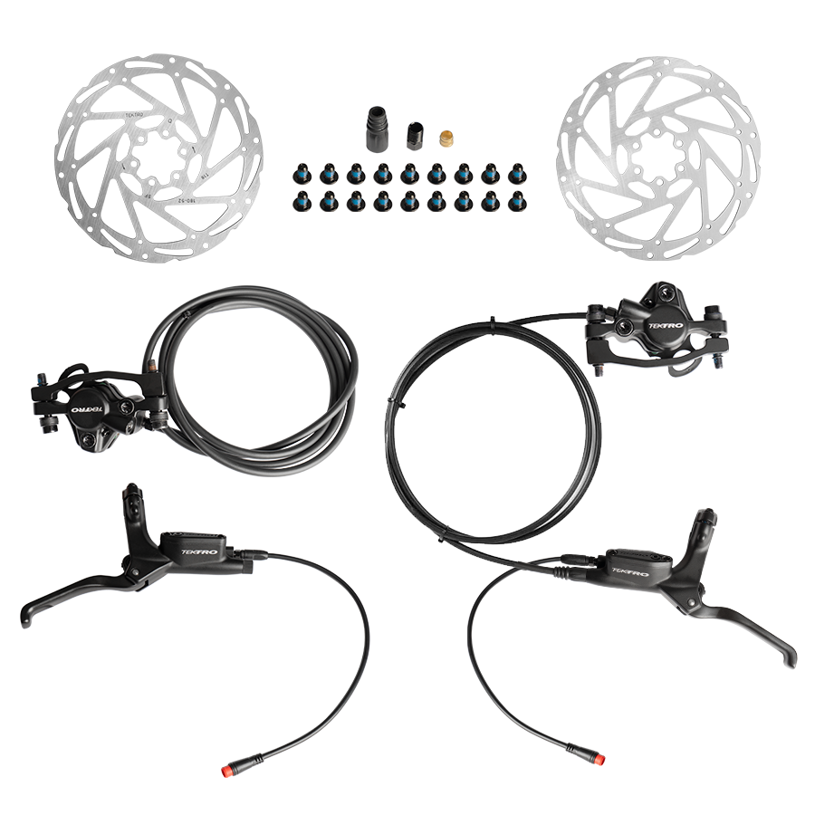 Tektro Bike Disc Brake Kit, Aluminum Front and Rear Caliper, Full Aluminum Alloy Bicycle Brake Lever, 180mm Rotor